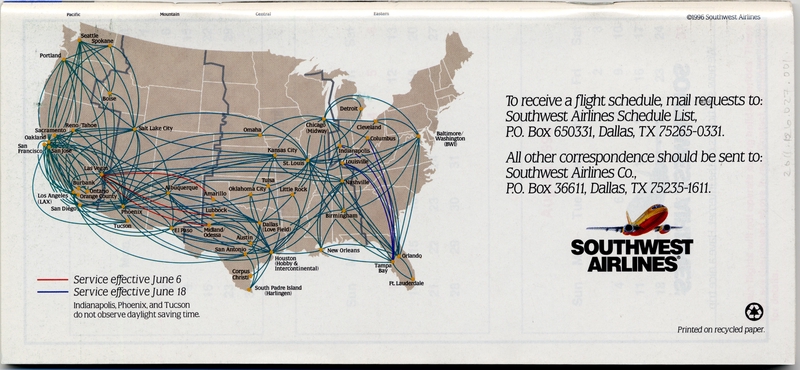 Image: timetable: Southwest Airlines