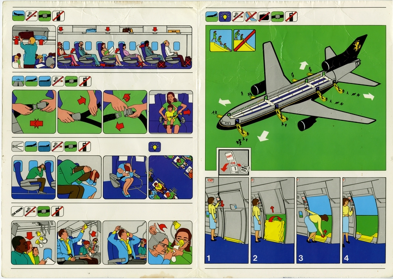 Image: safety information card: Caledonian Airways, Lockheed L-1011 TriStar