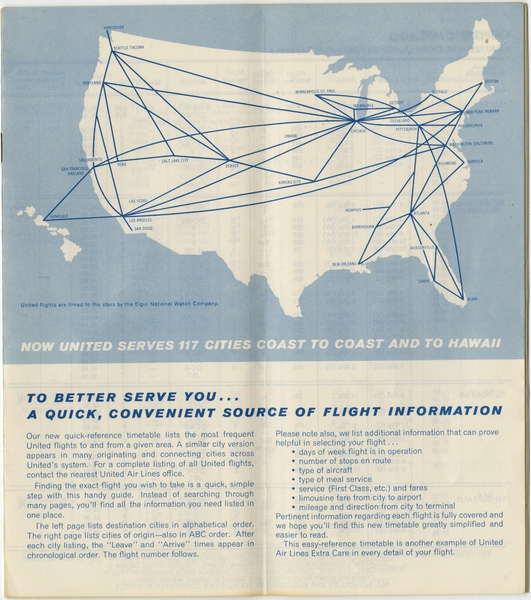 Image: timetable: United Air Lines, Chicago