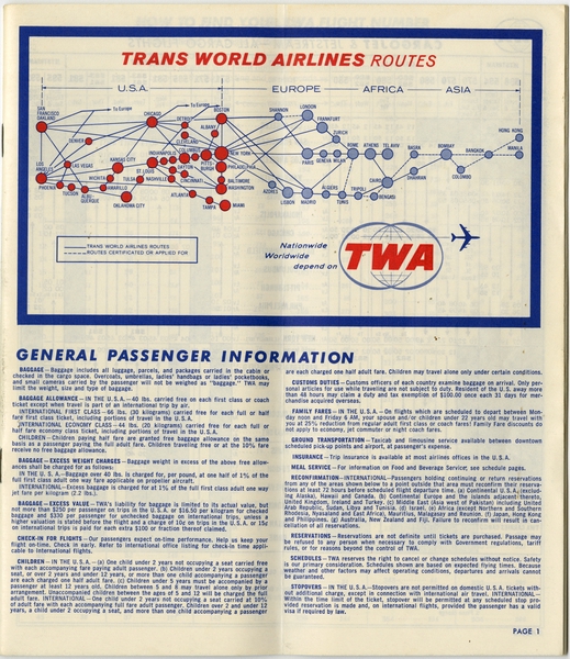 Image: timetable: TWA (Trans World Airlines)