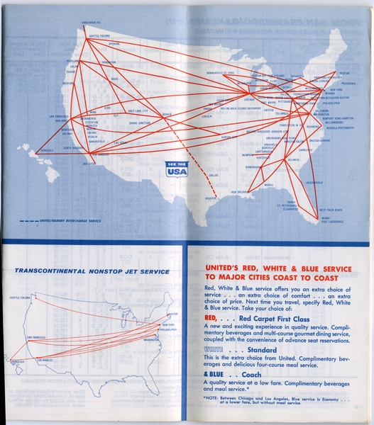 Image: timetable: United Air Lines, San Francisco and Oakland