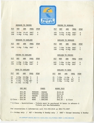 Image: timetable: Pacific Cal Air