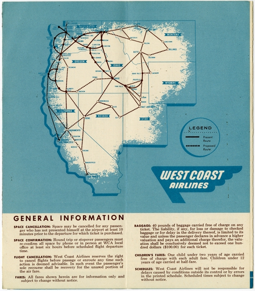 Image: timetable: West Coast Airlines