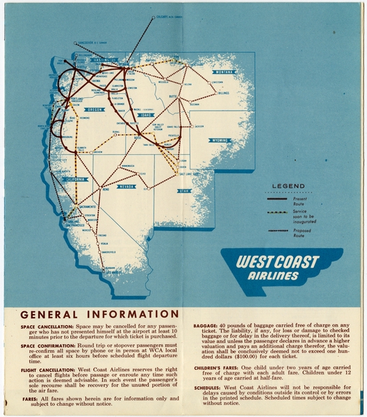 Image: timetable: West Coast Airlines