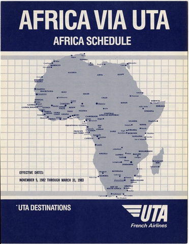 Timetable: UTA (Union de Transports Aériens), Africa schedule