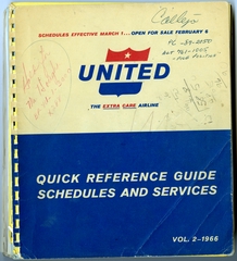 Image: timetable: United Air Lines, quick reference