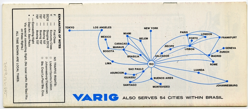 Image: timetable: VARIG