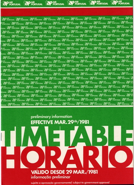 Image: timetable: Air Portugal