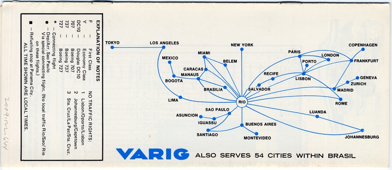 Image: timetable: VARIG