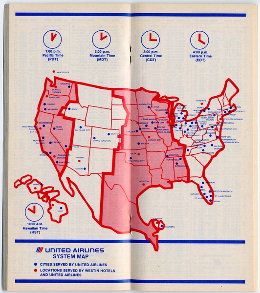 Image: timetable: United Airlines