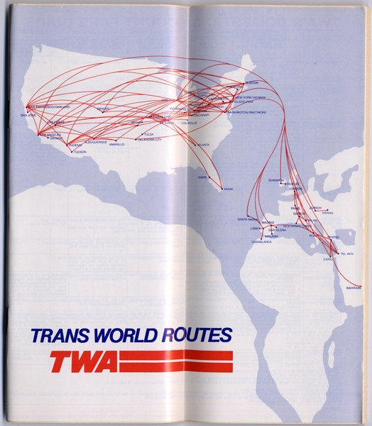 Image: timetable: TWA (Trans World Airlines)