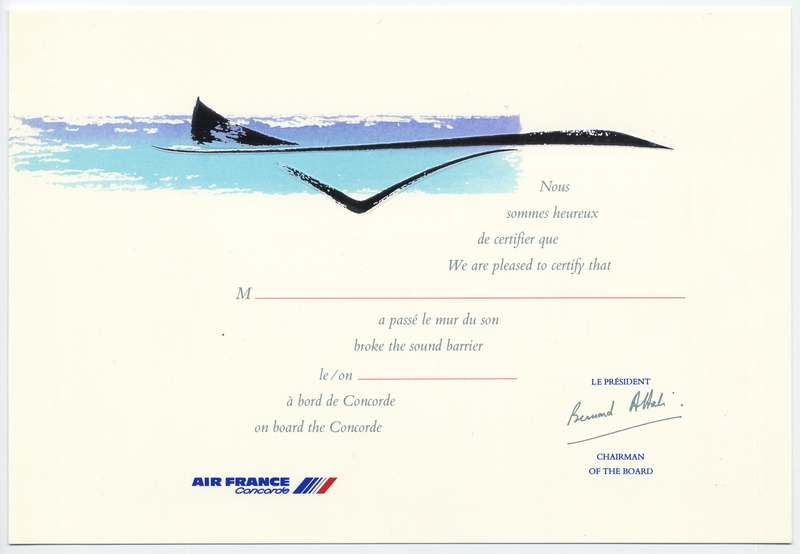 Image: flight information packet: Air France, Concorde