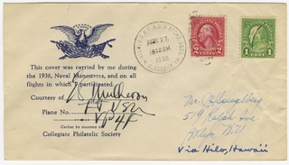 Image: airmail flight cover: U.S. Navy, 1936 Pacific Maneuvers, April 22 - October 1, 1936