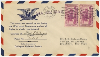 Image: airmail flight cover: U.S. Navy, 1936 Pacific Maneuvers, April 22 - October 1, 1936
