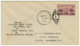 Image: airmail flight cover: U.S. Navy, Hawaii - Midway Island Mass Return Flight, May 10, 1937