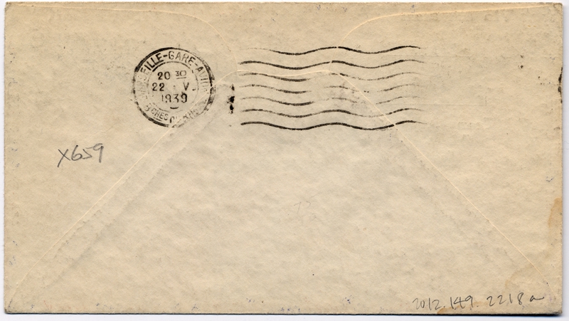 Image: airmail flight cover: Pan American Airways, FAM-18, first airmail flight, New York - Marseilles route