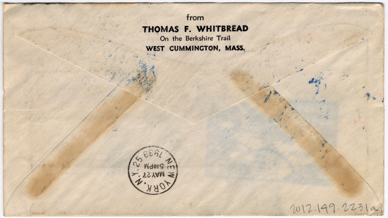 Image: airmail flight cover: Pan American Airways, FAM-18, first airmail flight, Horta - New York route