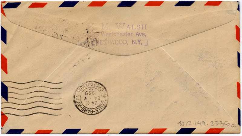 Image: airmail flight cover: Pan American Airways, FAM-18, first airmail flight, Lisbon - Marseilles route
