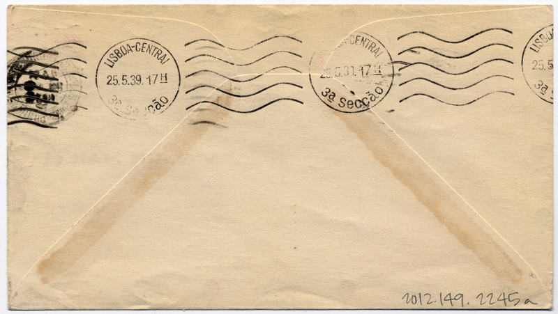 Image: airmail flight cover: Pan American Airways, FAM-18, first airmail flight, Marseilles - Lisbon route