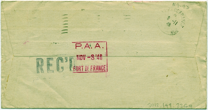 Image: airmail flight cover: Pan American Airways, 1946 airmail test