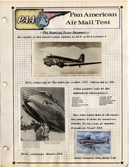 Image: airmail flight cover text: Pan American Airways, airmail test