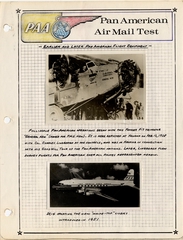 Image: airmail flight cover text: Pan American World Airways, airmail test