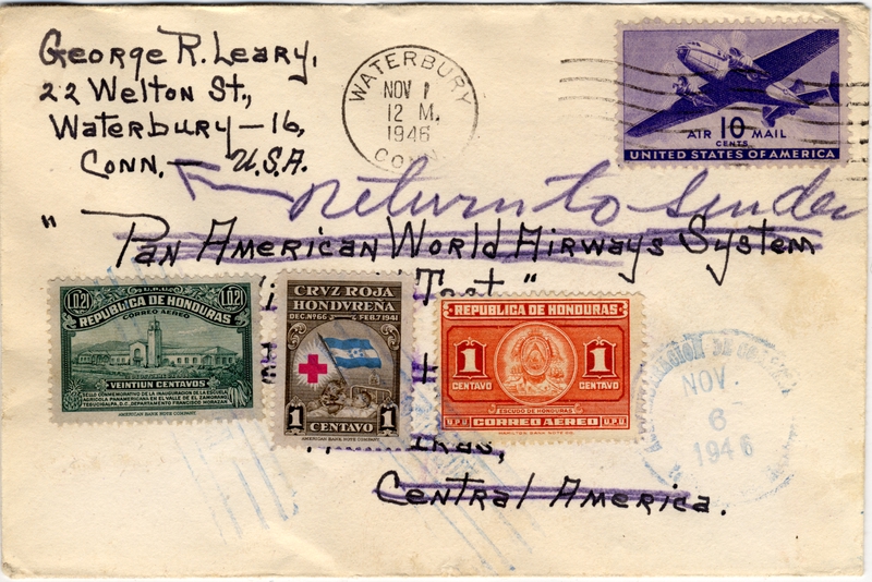 Image: airmail flight cover: Pan American Airways, 1946 airmail test