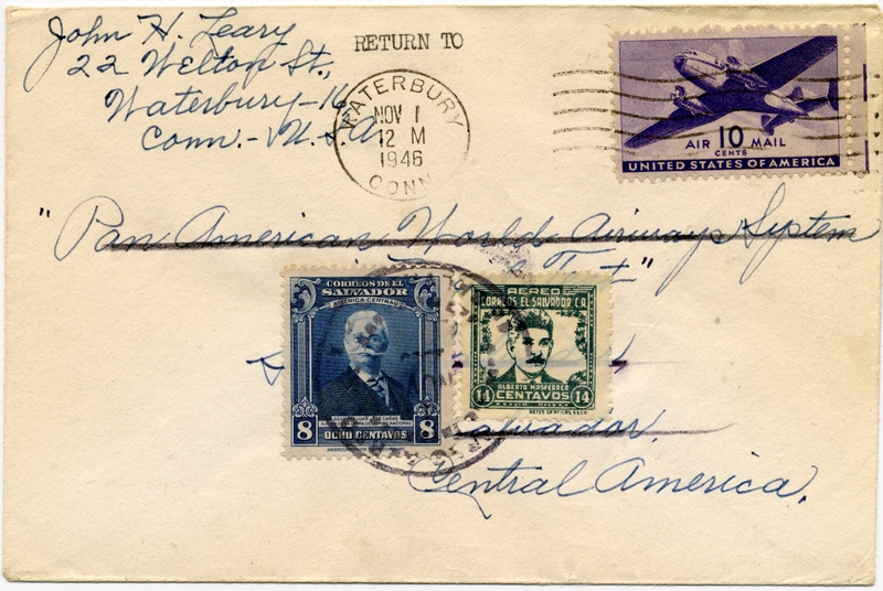 Image: airmail flight cover: Pan American Airways, 1946 airmail test