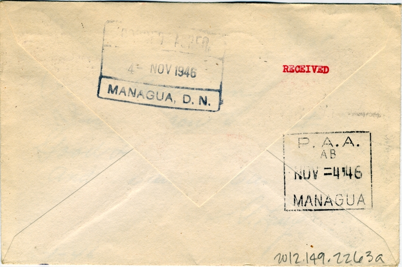 Image: airmail flight cover: Pan American Airways, 1946 airmail test