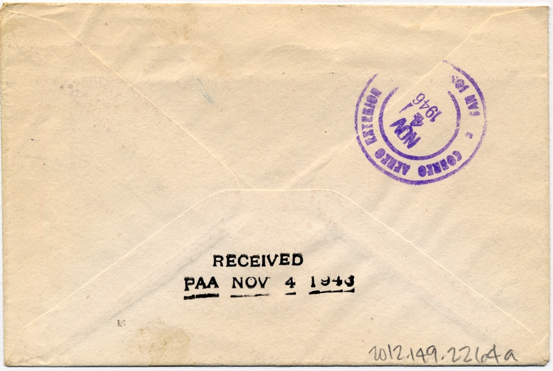 Image: airmail flight cover: Pan American Airways, 1946 airmail test