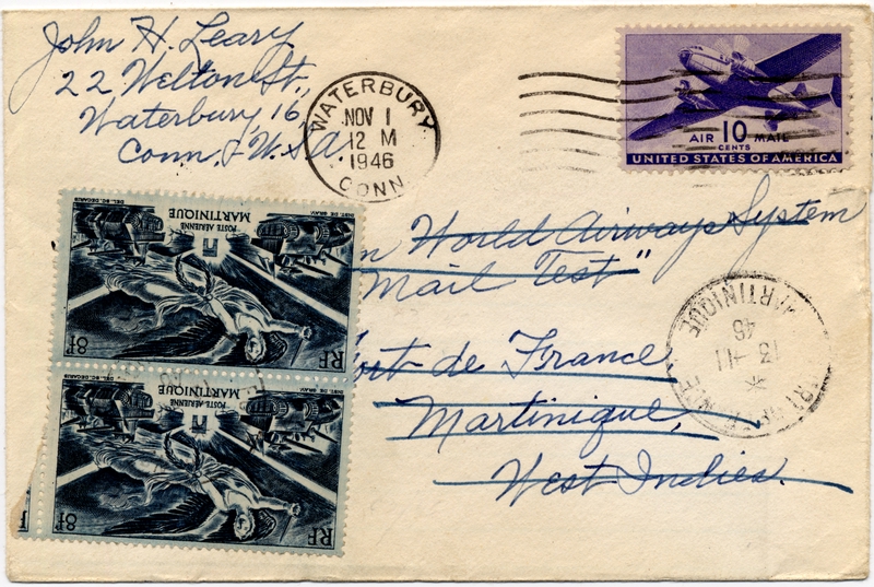 Image: airmail flight cover: Pan American Airways, 1946 airmail test