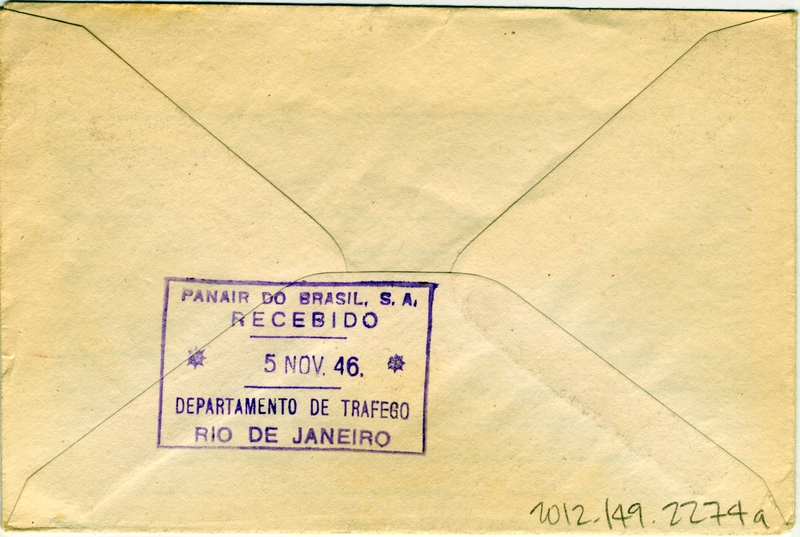 Image: airmail flight cover: Pan American Airways, 1946 airmail test