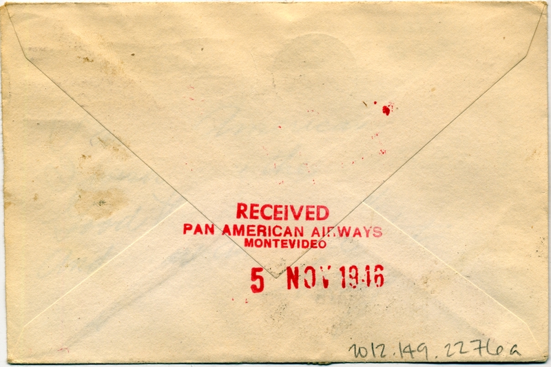 Image: airmail flight cover: Pan American Airways, 1946 airmail test