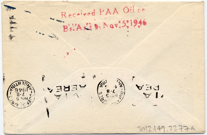 Image: airmail flight cover: Pan American Airways, 1946 airmail test