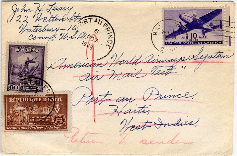 Image: airmail flight cover: Pan American Airways, 1946 airmail test