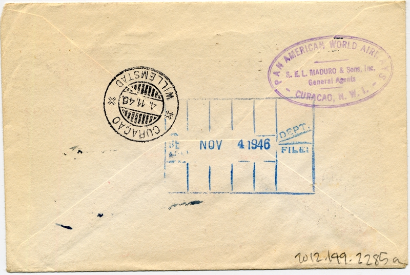 Image: airmail flight cover: Pan American Airways, 1946 airmail test