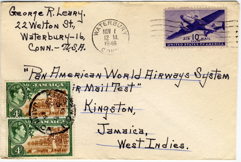 Image: airmail flight cover: Pan American Airways, 1946 airmail test