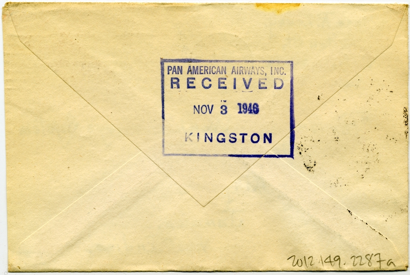 Image: airmail flight cover: Pan American Airways, 1946 airmail test