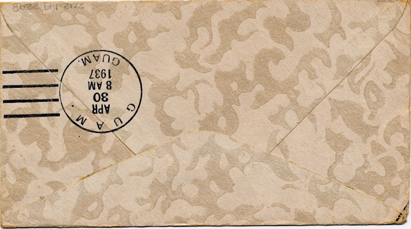 Image: airmail flight cover: Pan American Airways, first airmail flight, Hong Kong - Guam route