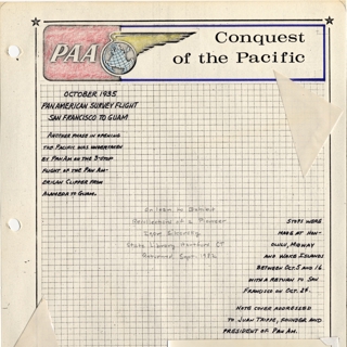 Image #3: airmail flight cover: Pan American Airways, Fourth Pacific survey flight, California - Guam route