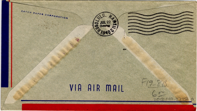 Image: airmail flight cover: Pan American Airways, first airmail flight, Noumea (New Caledonia) - San Francisco route