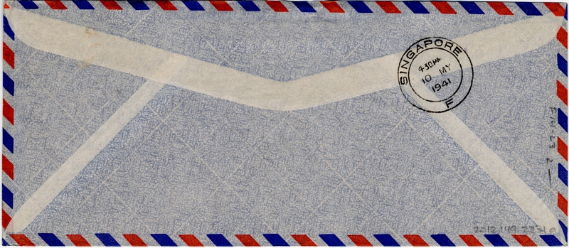 Image: airmail flight cover: Pan American Airways, first airmail flight, Manila - Singapore route