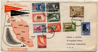 Image: airmail flight cover: Pan American World Airways, Malaysia