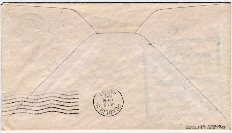 Image: airmail flight cover: Pan American World Airways, Boeing 707, Seattle - Honolulu route