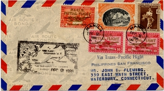 Image: airmail flight cover: Pan American Airways, first transpacific airmail  flight, Manila - San Francisco route