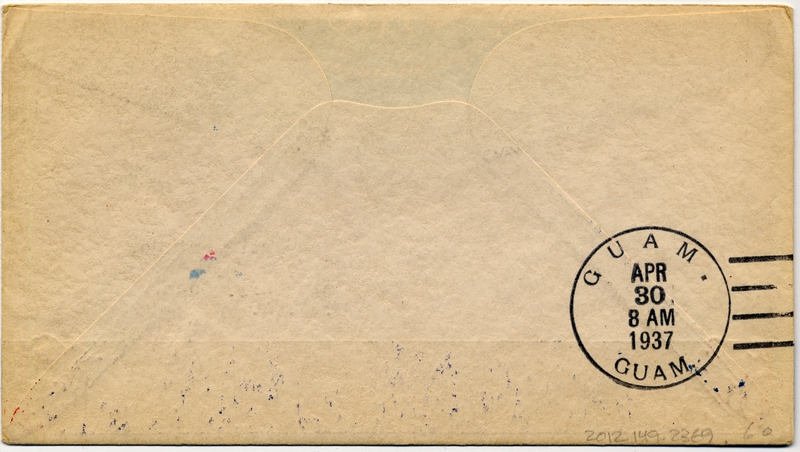 Image: airmail flight cover: Pan American Airways, first airmail flight, Macao - Guam route