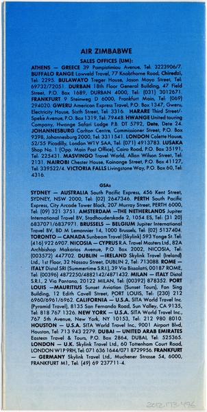 Image: brochure: Air Zimbabwe, general service