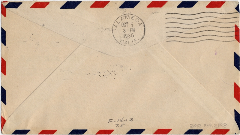 Image: airmail flight cover: Pan American Airways, Fourth Pacific survey flight, San Francisco - Guam route