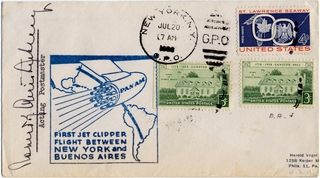 Image: airmail flight cover: Pan American World Airways, New York - Buenos Aires route