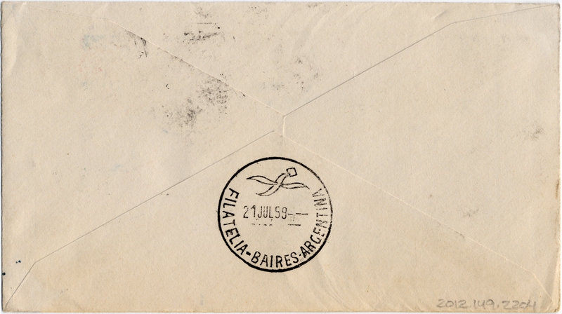 Image: airmail flight cover: Pan American World Airways, New York - Buenos Aires route